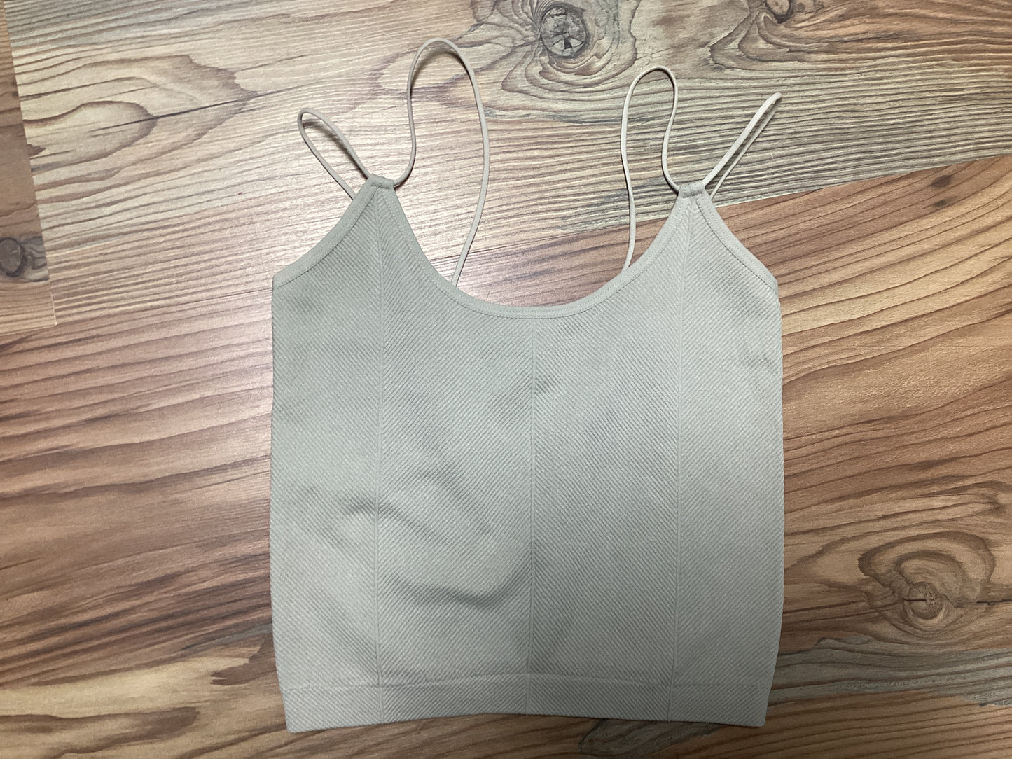 Grey Micro Ribbed Crop Tank