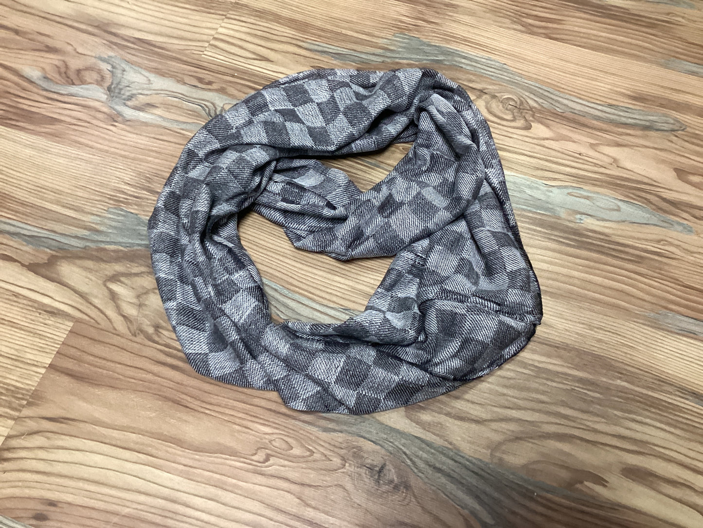 Grey Checkered Scarf