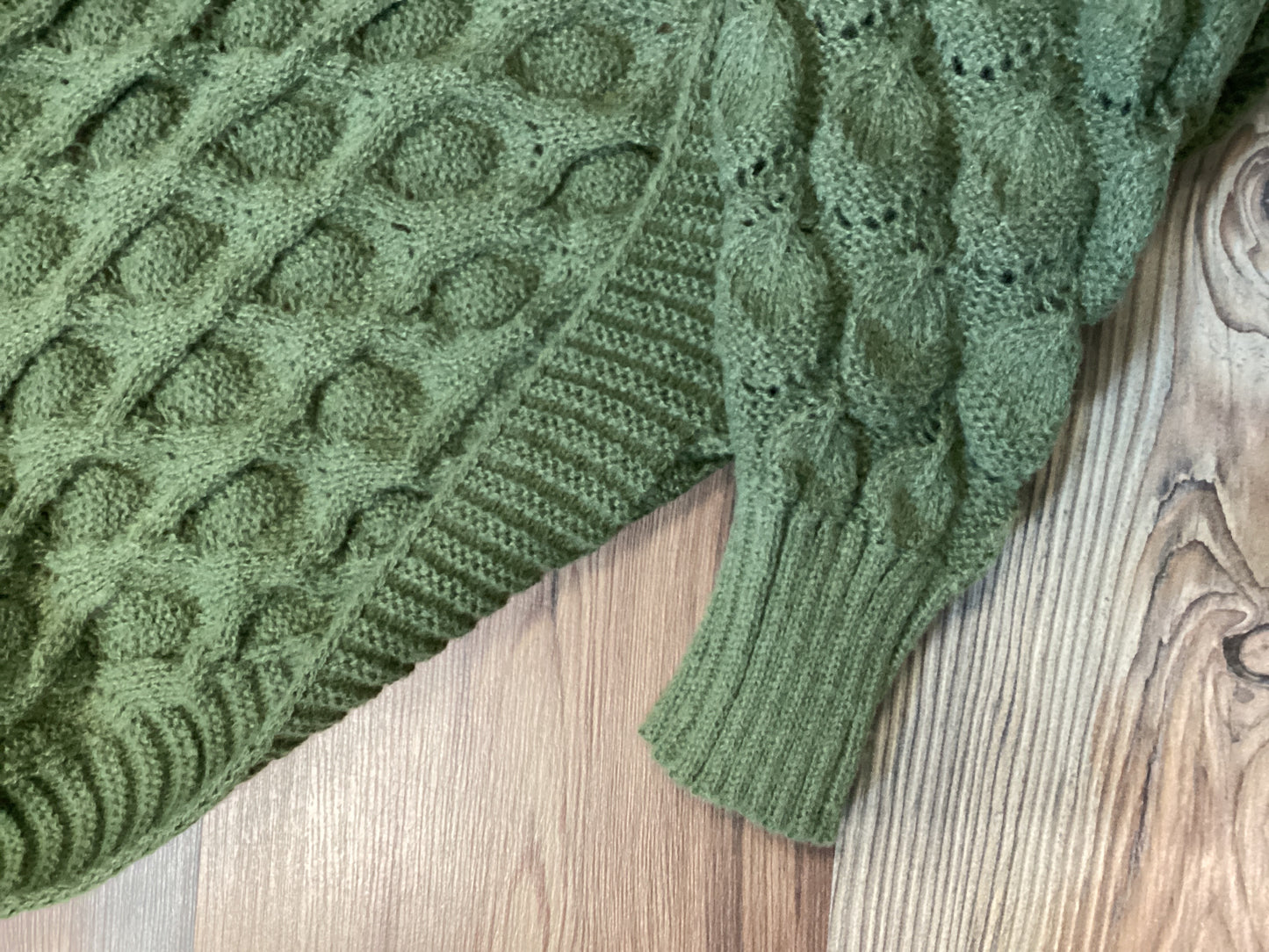 One Size Olive Textured Cropped Cardi