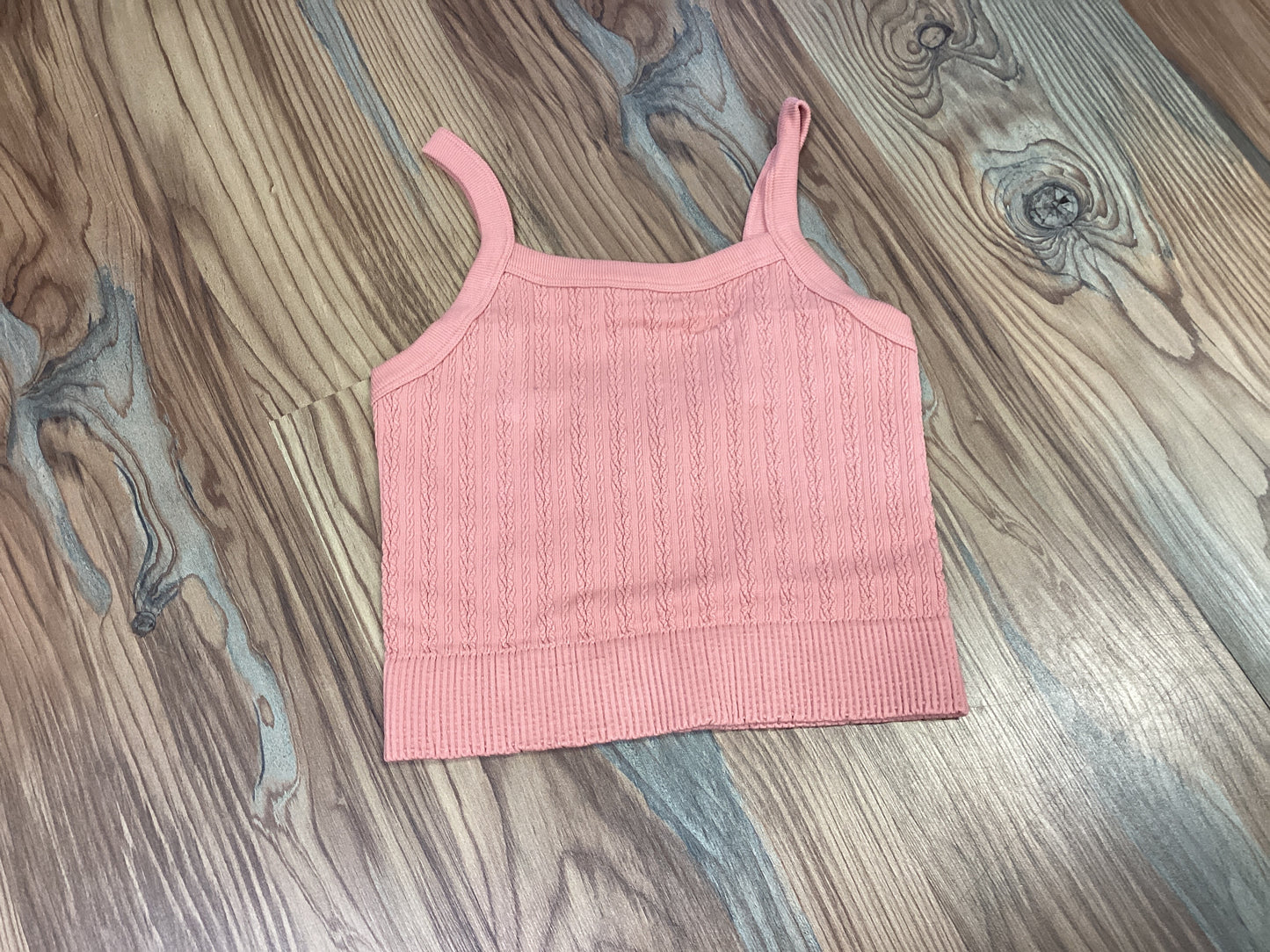 Blush Cable Ribbed Bralette