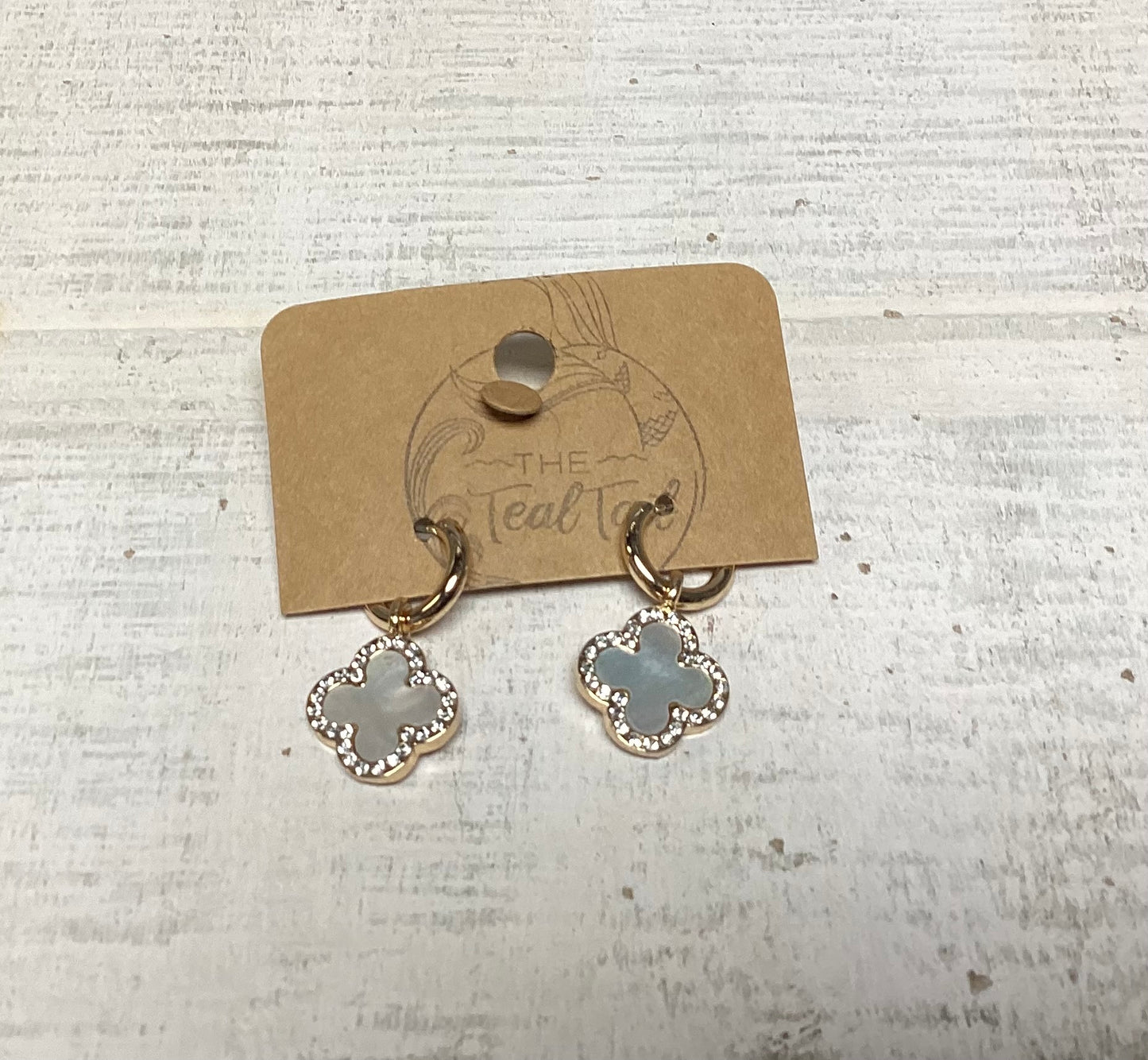 Gold Hoop Stone Clover