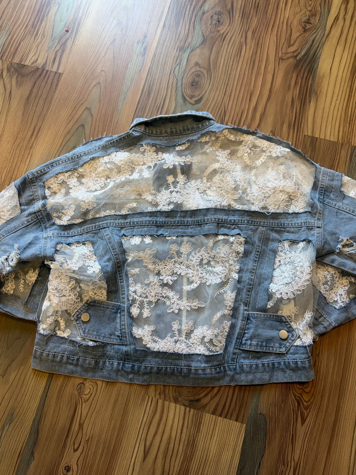 Oversized Lace Denim Jacket