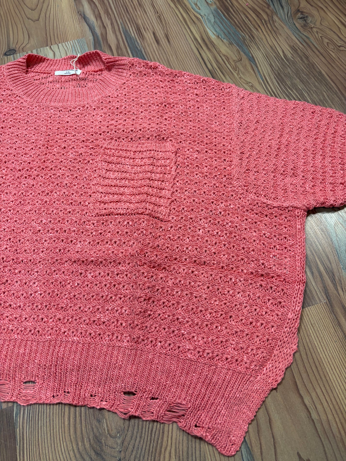 Blush Distressed Knit