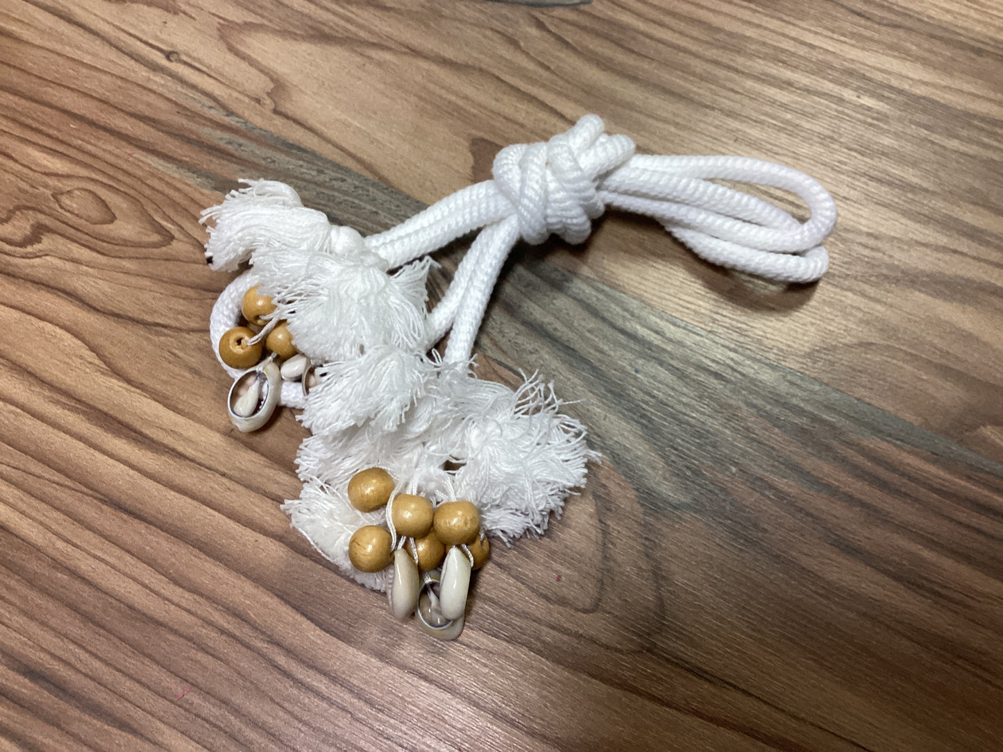 White Rope Shell Bead Rope Belt