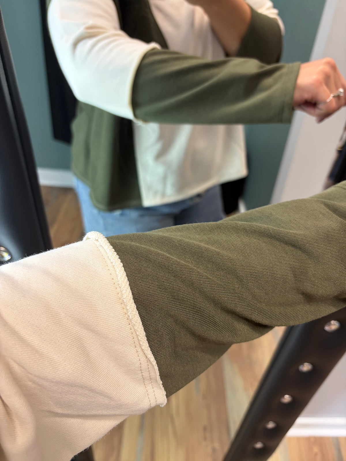 Cream Olive Long Sleeve