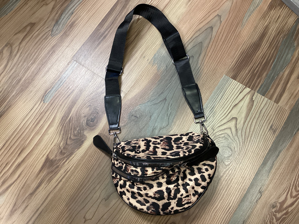 Nylon Leopard Sling Bag