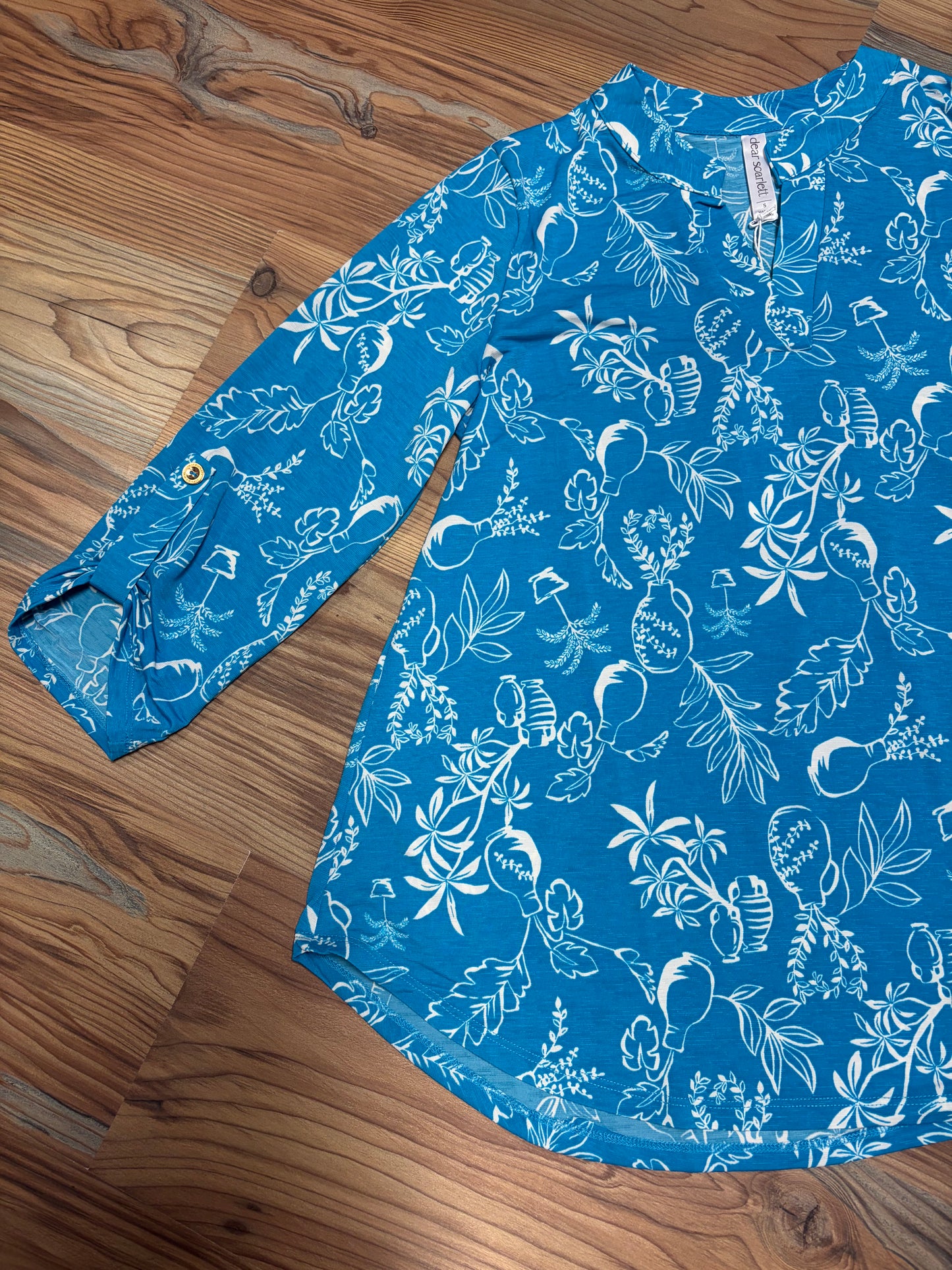 Blue 3/4 Dear Scarlett Blouse