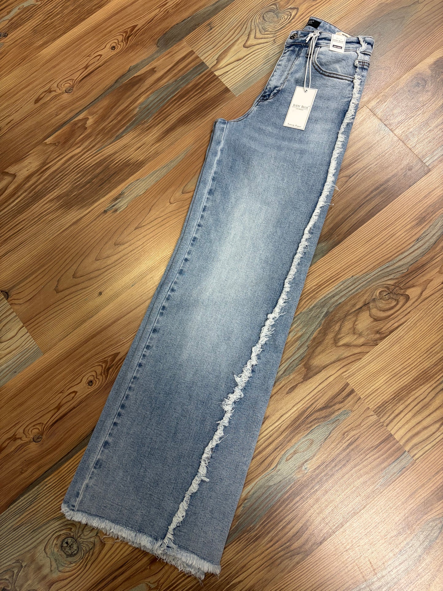 Judy Blue High Waist Light Wash Fray Seam