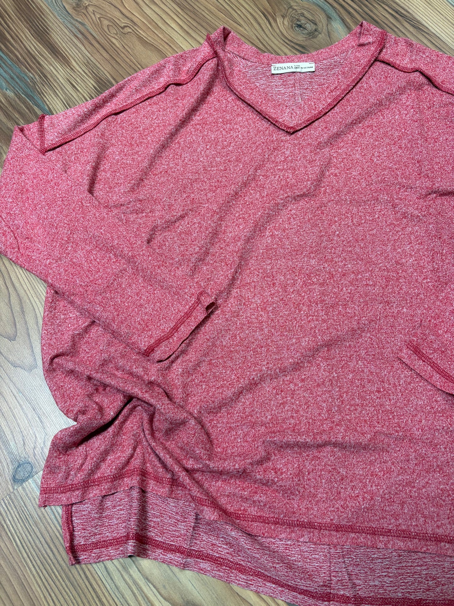 Red Softy Hacci Long Sleeve