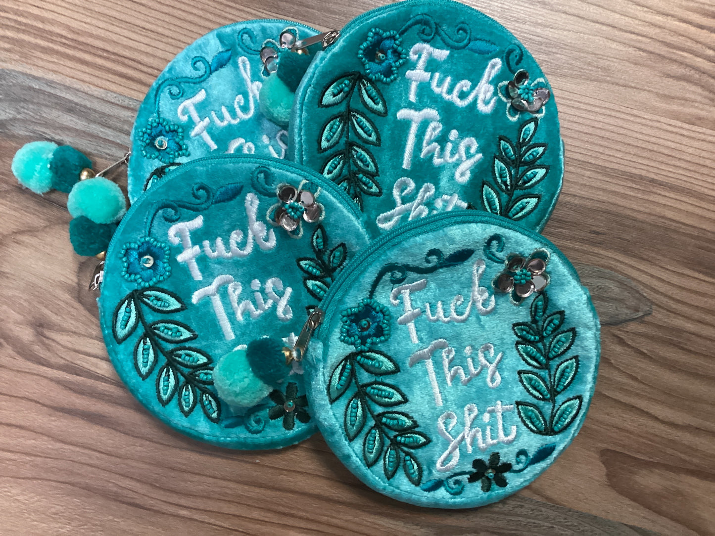 Fuck This Shit Velour Zip Pouch