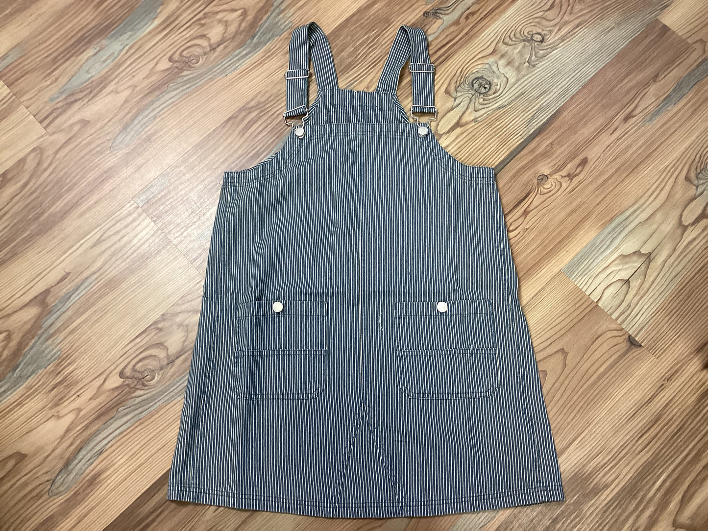 Pinstripe Overall Dress