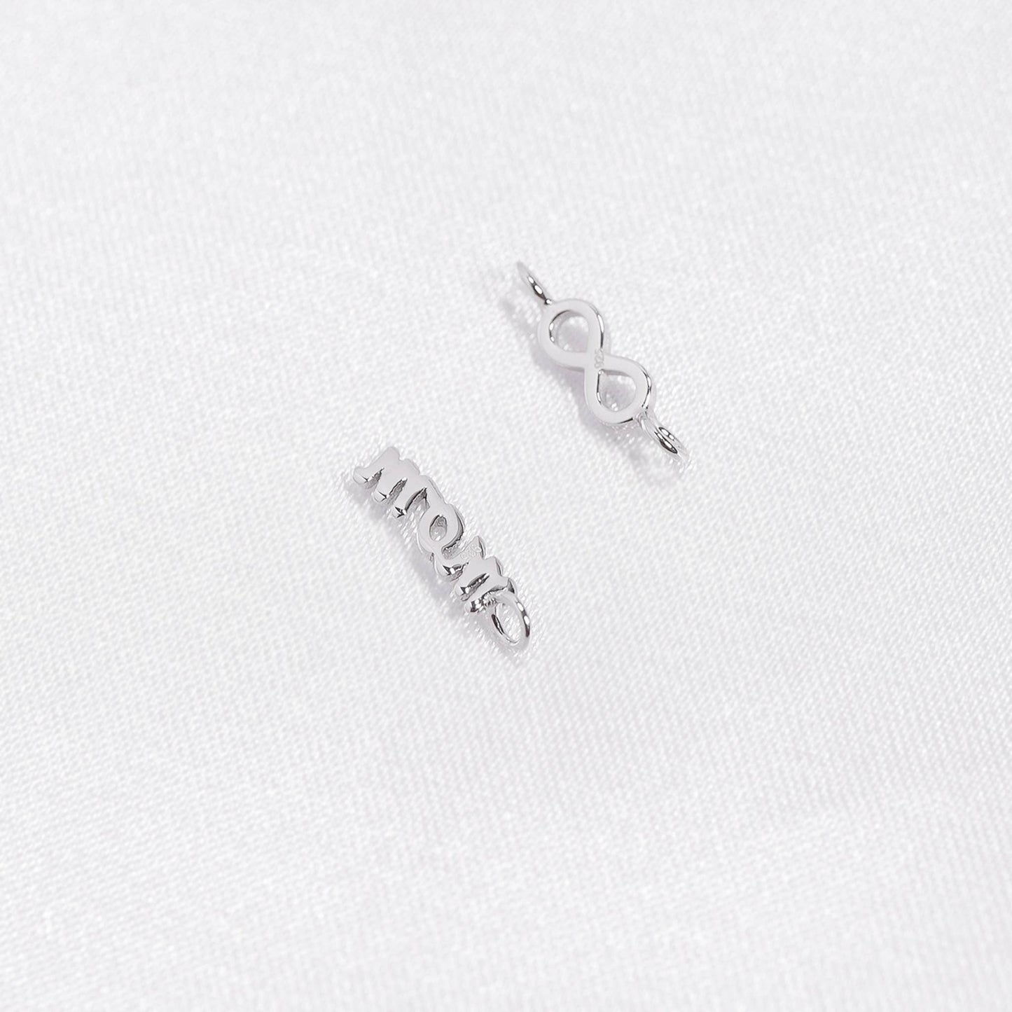 Silver Mom Script Charm