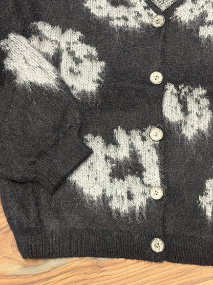 Black Mohair Button Cardi POL