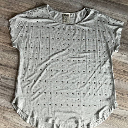 Grey Studded Short Sleeve