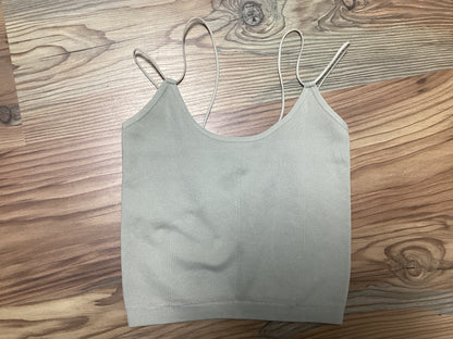 Grey Micro Ribbed Crop Tank