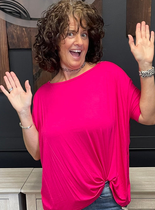 Fuchsia Dolman Sleeve Top