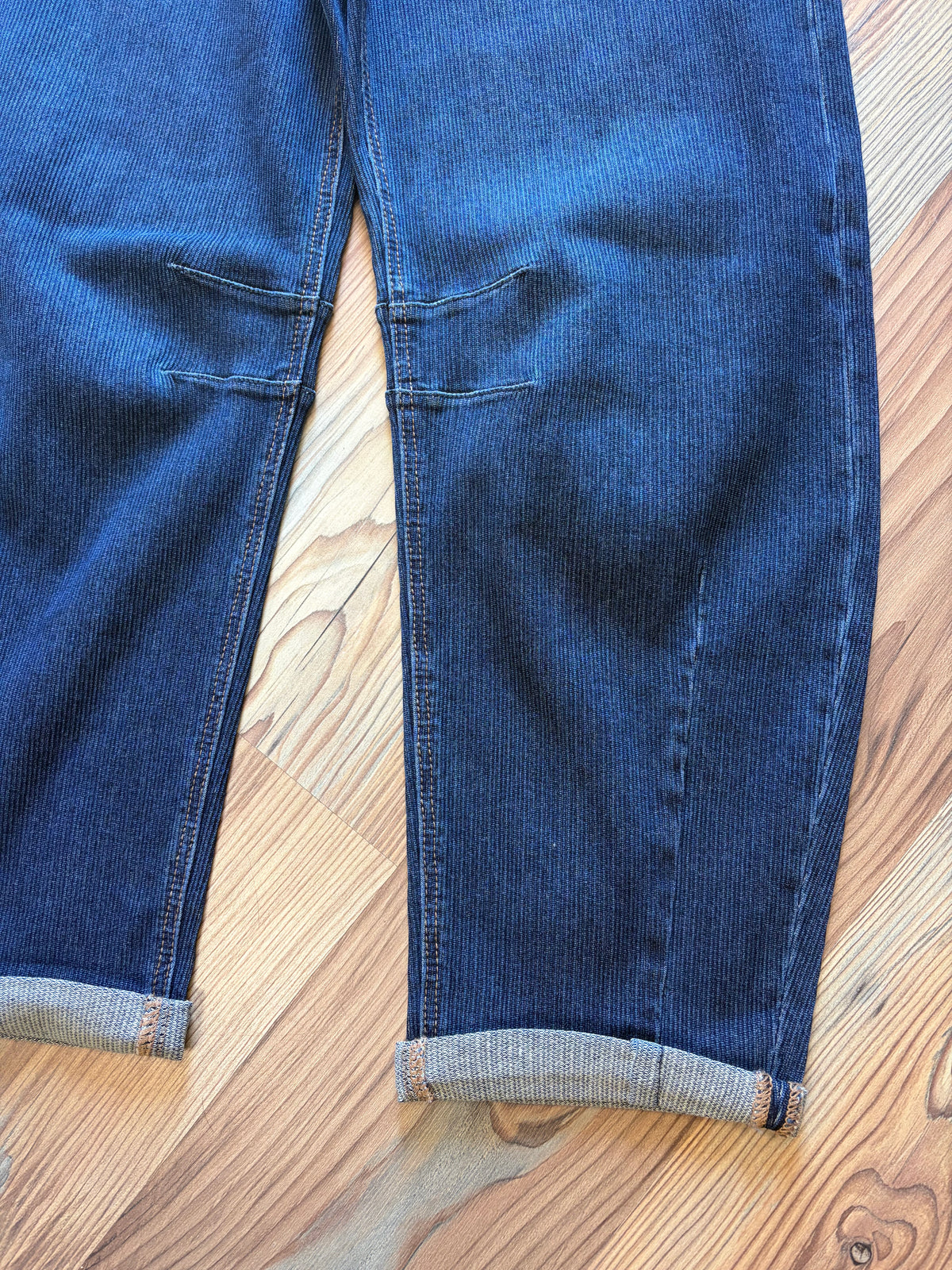 Risen Dark Wash Corded Barrel Jeans