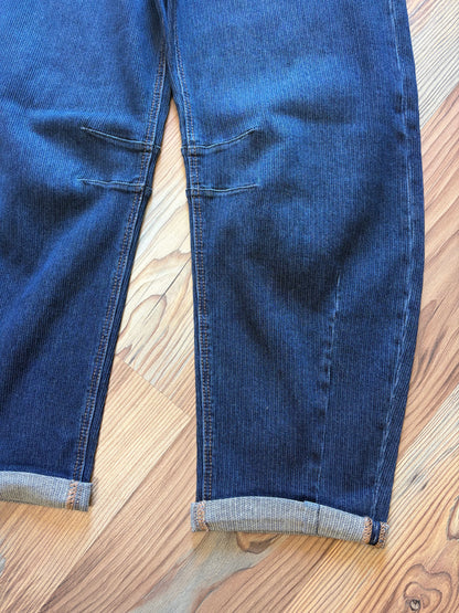 Risen Dark Wash Corded Barrel Jeans