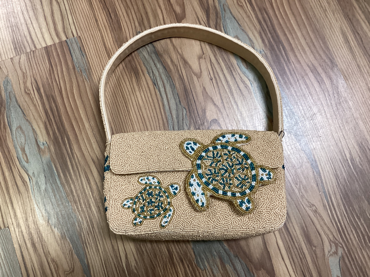 Turtle Beaded Shoulder Bag