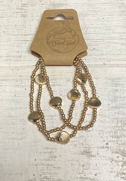 Gold Stretch Shell Bracelets