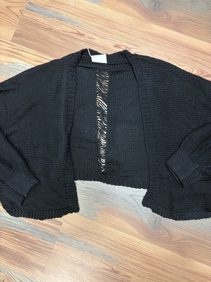 Black Cropped Knit Cardi