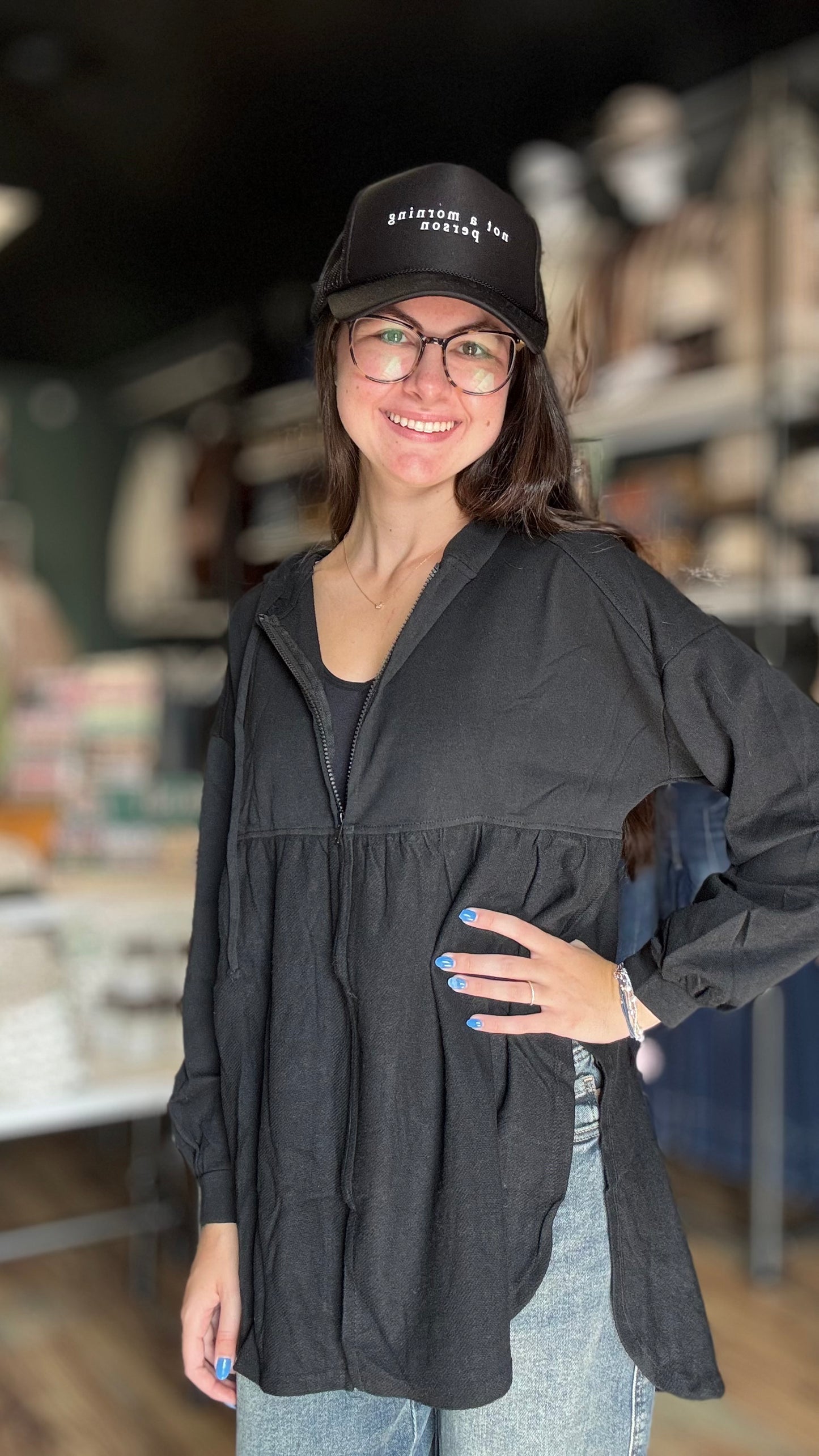 Black Tunic Hoodie