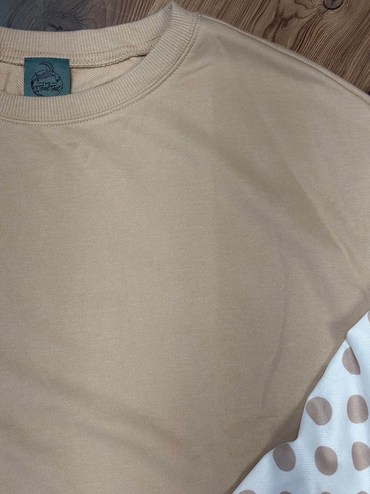 Tan Polka Dot Long Sleeve