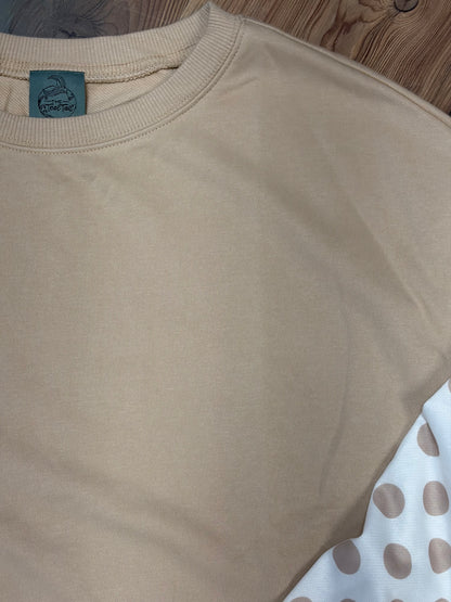 Tan Polka Dot Long Sleeve