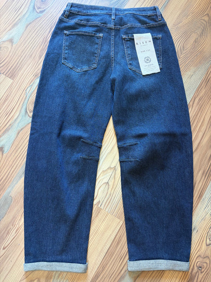 Risen Dark Wash Corded Barrel Jeans