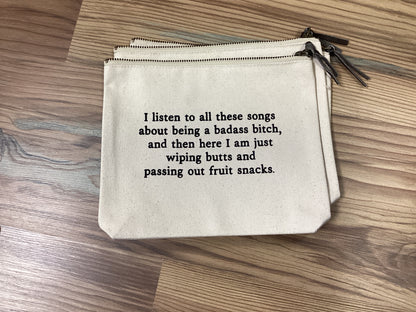 Canvas Saying Pouch