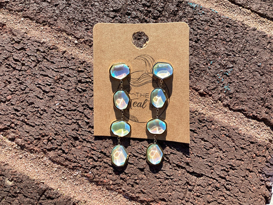 18k PVD Blue Iridescent Earrings