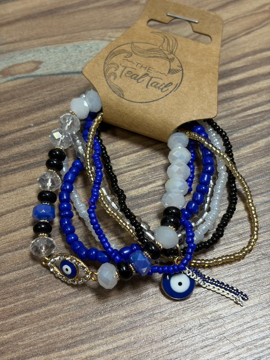 Evil Eye Stretch Bracelet Set