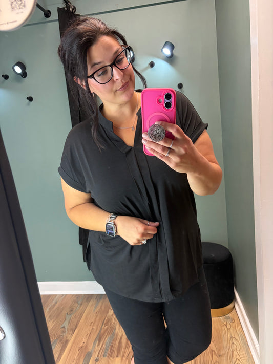 Black Cap Sleeve Dear Scarlett Top
