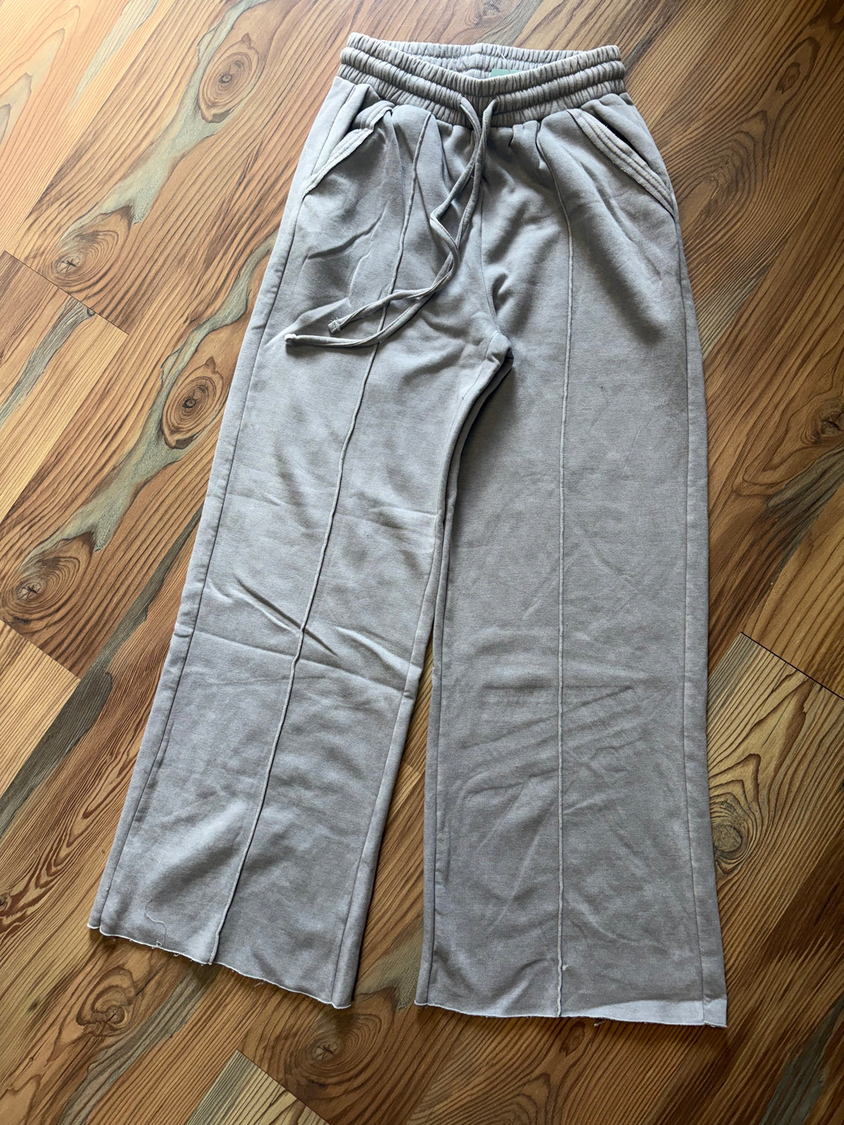 Sleet Acid Wash Fleece Wide Leg