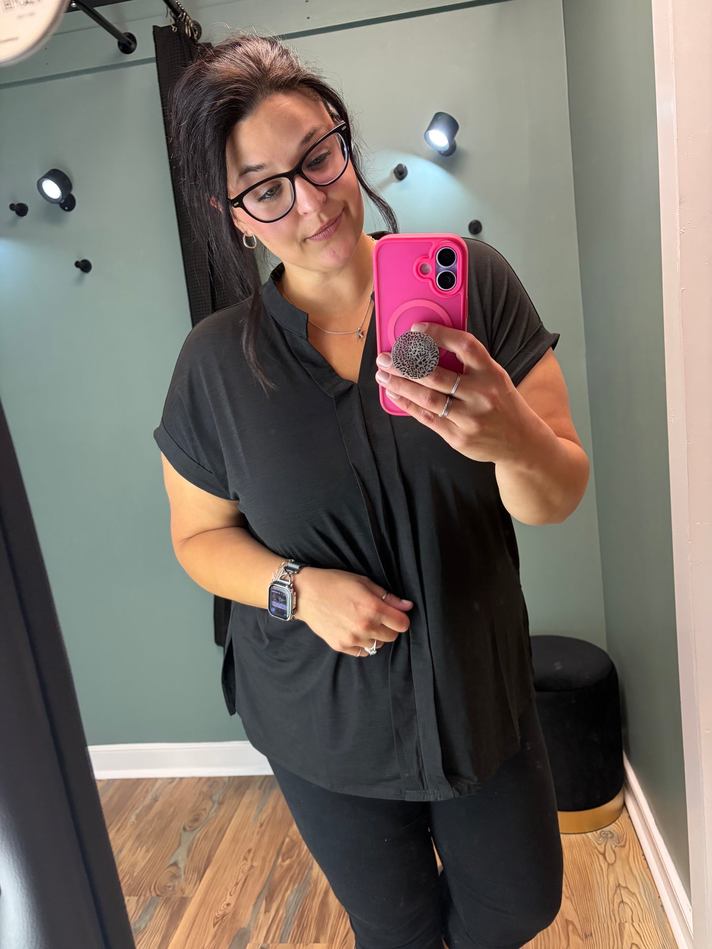 Black Cap Sleeve Dear Scarlett Top