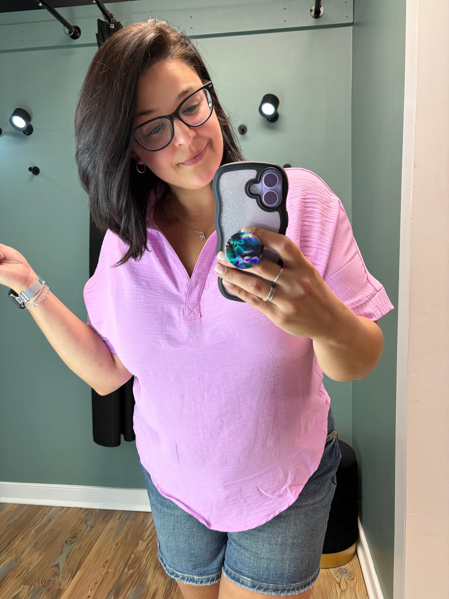 Lilac Collared Dear Scarlett Blouse