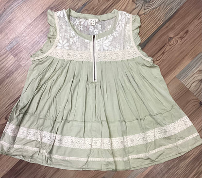 Sage Lace Tank Top