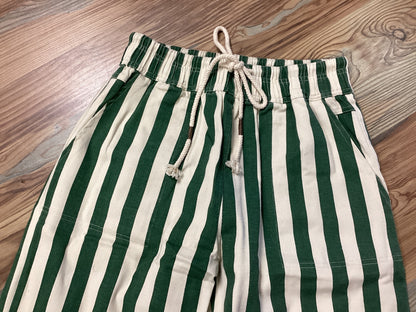Green Striped Twill Pants