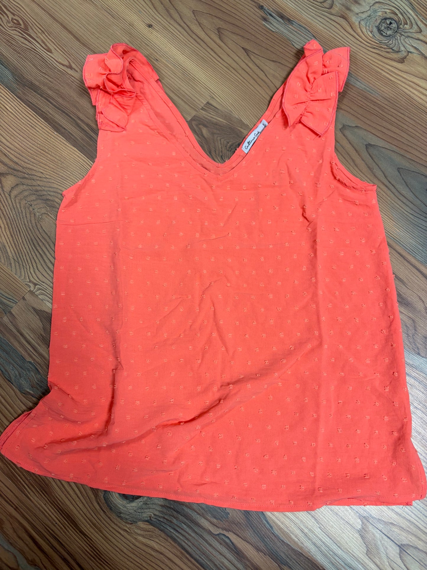 Sugar Coral Ruffle Sleeveless Top