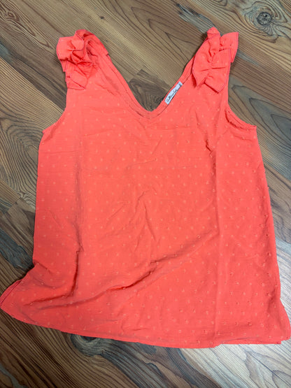 Sugar Coral Ruffle Sleeveless Top