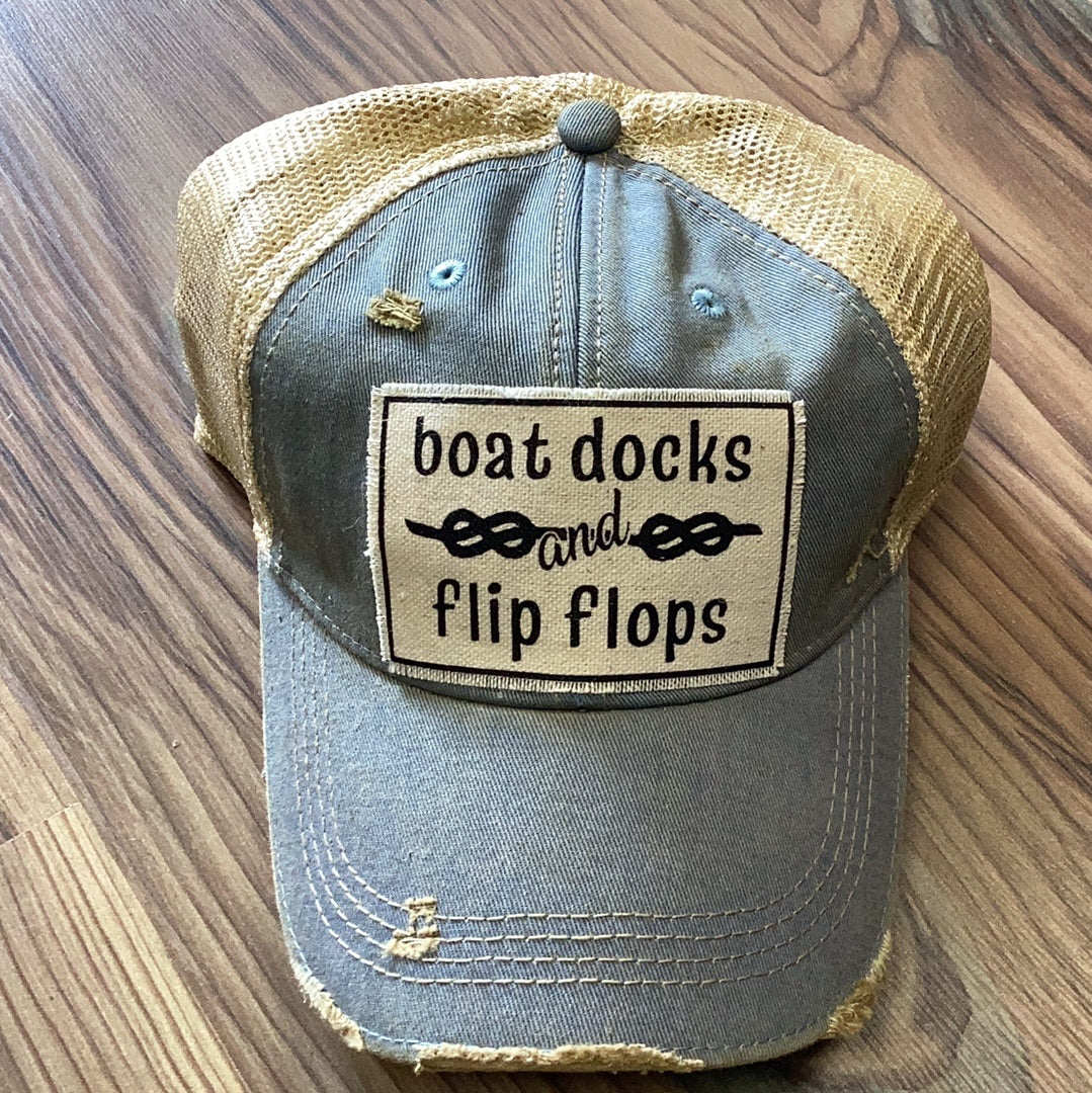 Boat Docks Flip Flops Cap