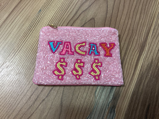 Vacay $ Seed Bead Coin Purse