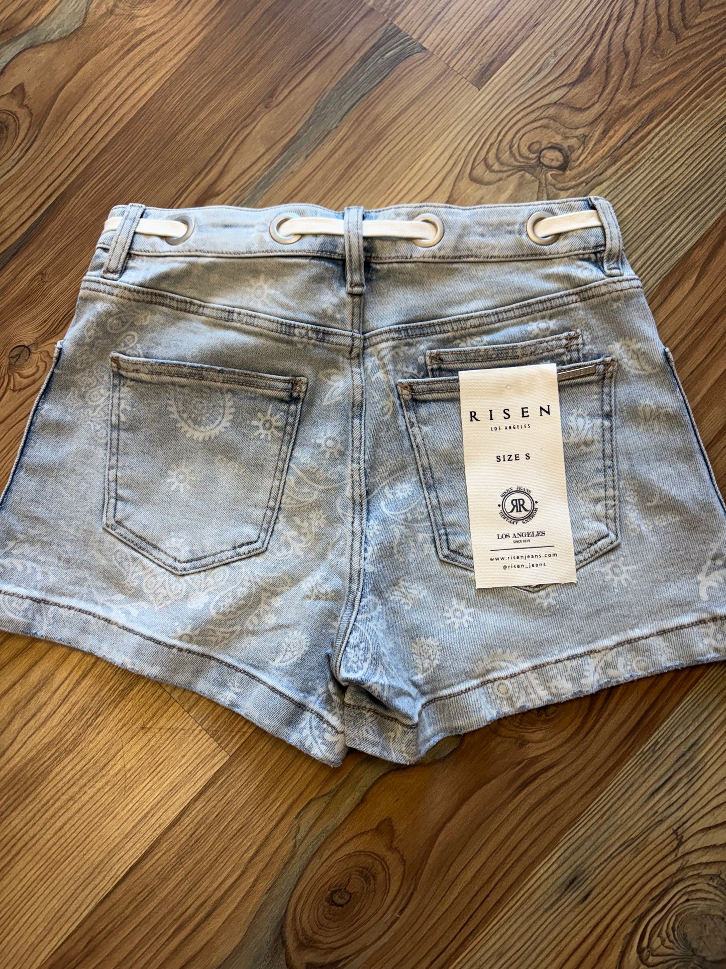 Risen Bleach Paisley Shorts