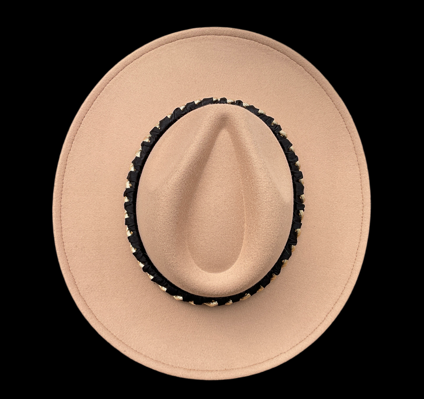 Tan Gold Chain Winter Fedora