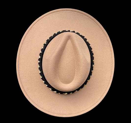 Tan Gold Chain Winter Fedora