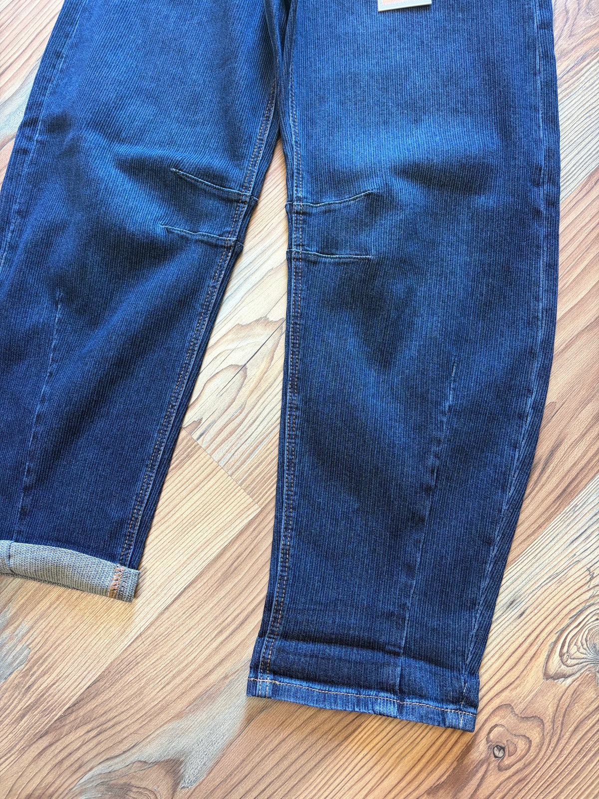 Risen Dark Wash Corded Barrel Jeans