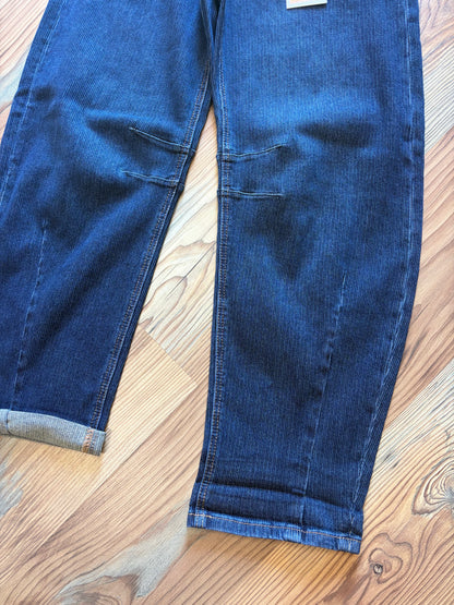 Risen Dark Wash Corded Barrel Jeans