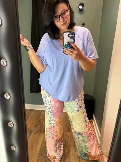 Patchwork Stretch Pants