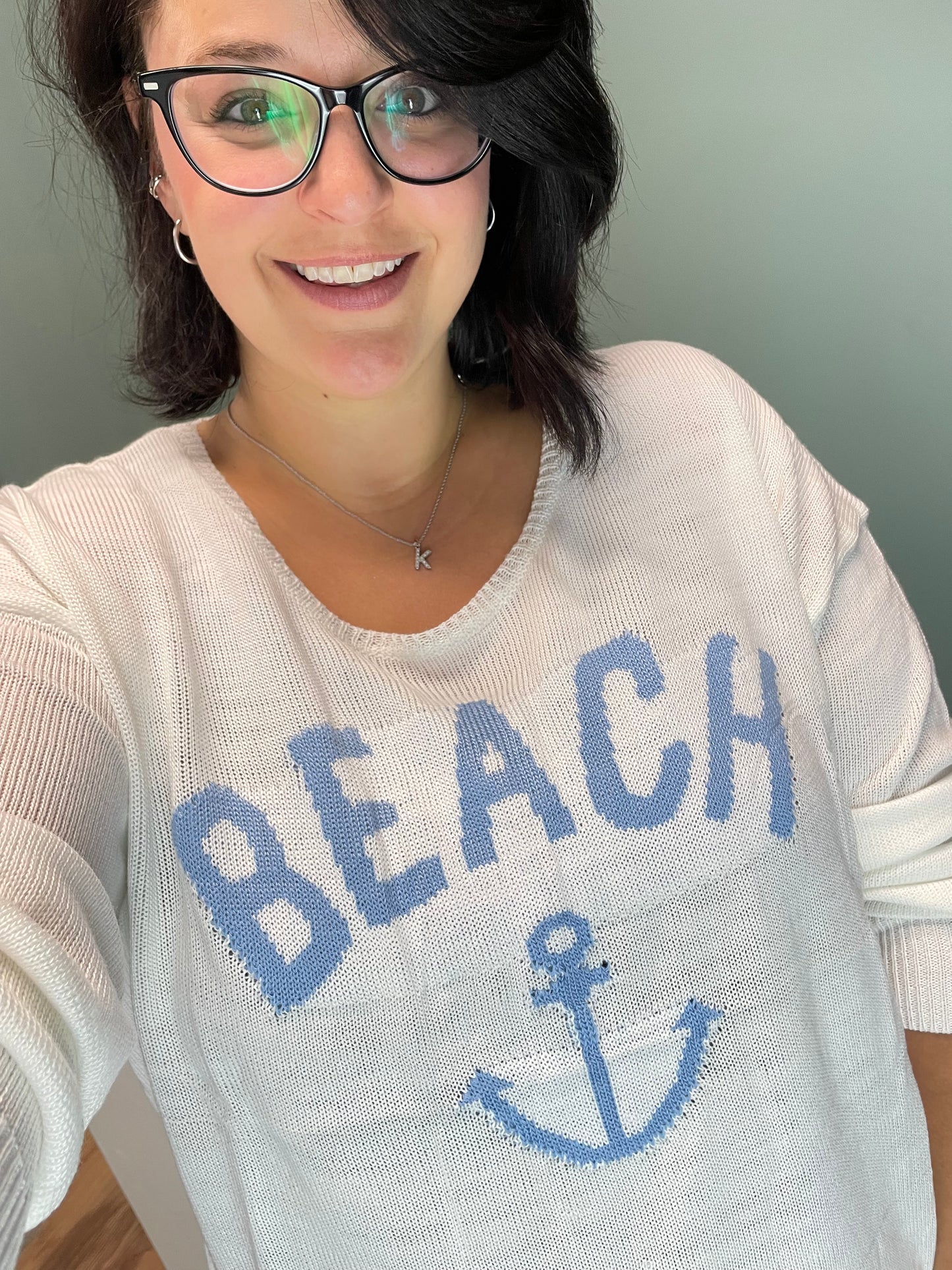 White Beach Anchor Knit