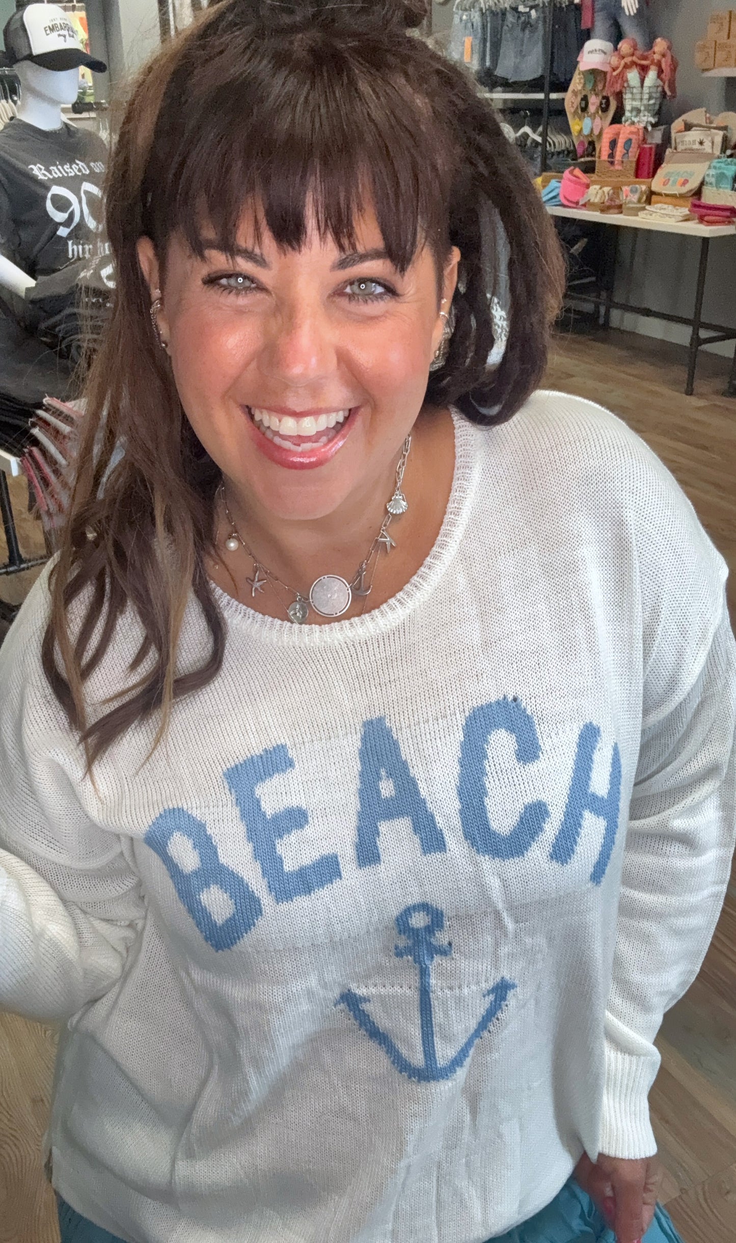 White Beach Anchor Knit